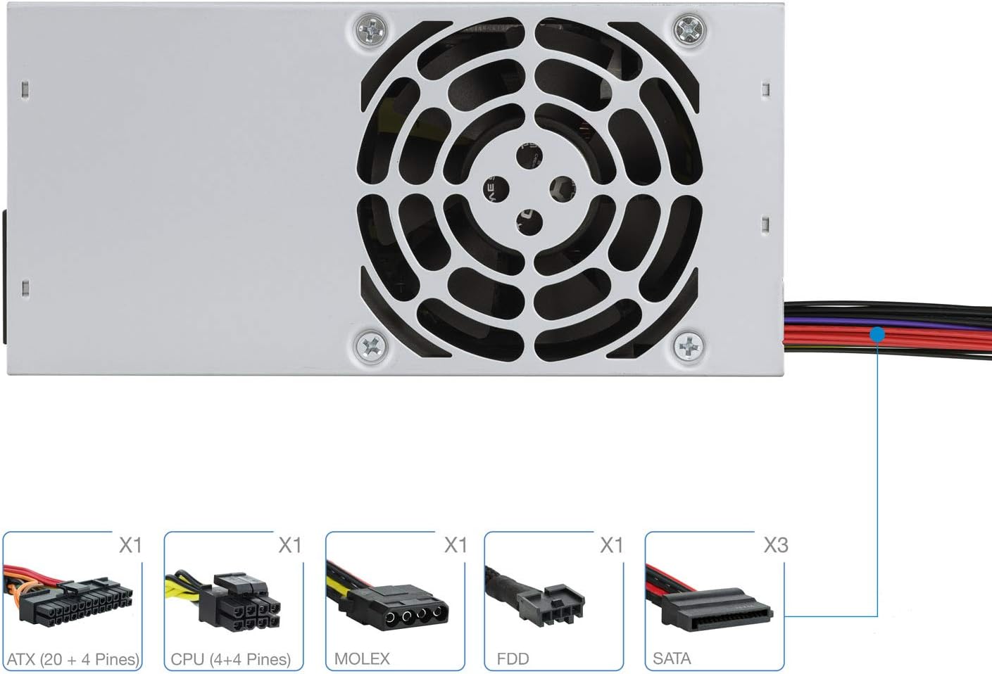 TooQ TQEP-TFX500S-O - 500 W Ecopower II Power Supply TFX 12 V V1.3 OEM Silent Fan