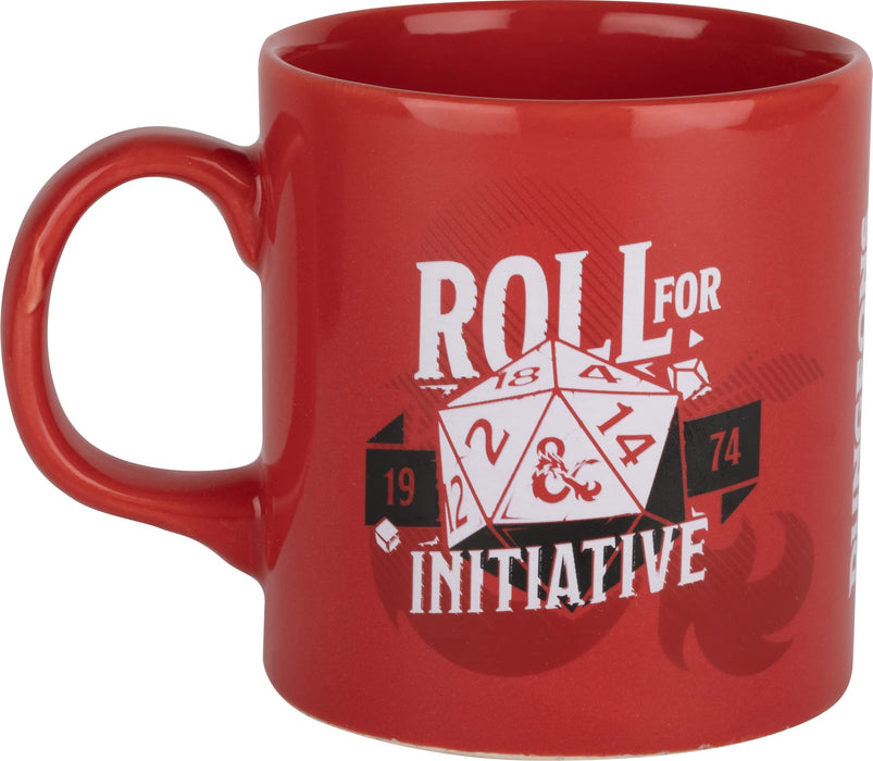 Konix Dungeons & Dragons Tasse - Keramiktasse - 320 ml - Roll for Initiative Motiv - Rot