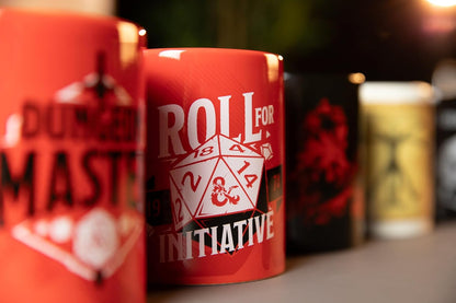 Konix Dungeons & Dragons Tasse - Keramiktasse - 320 ml - Roll for Initiative Motiv - Rot