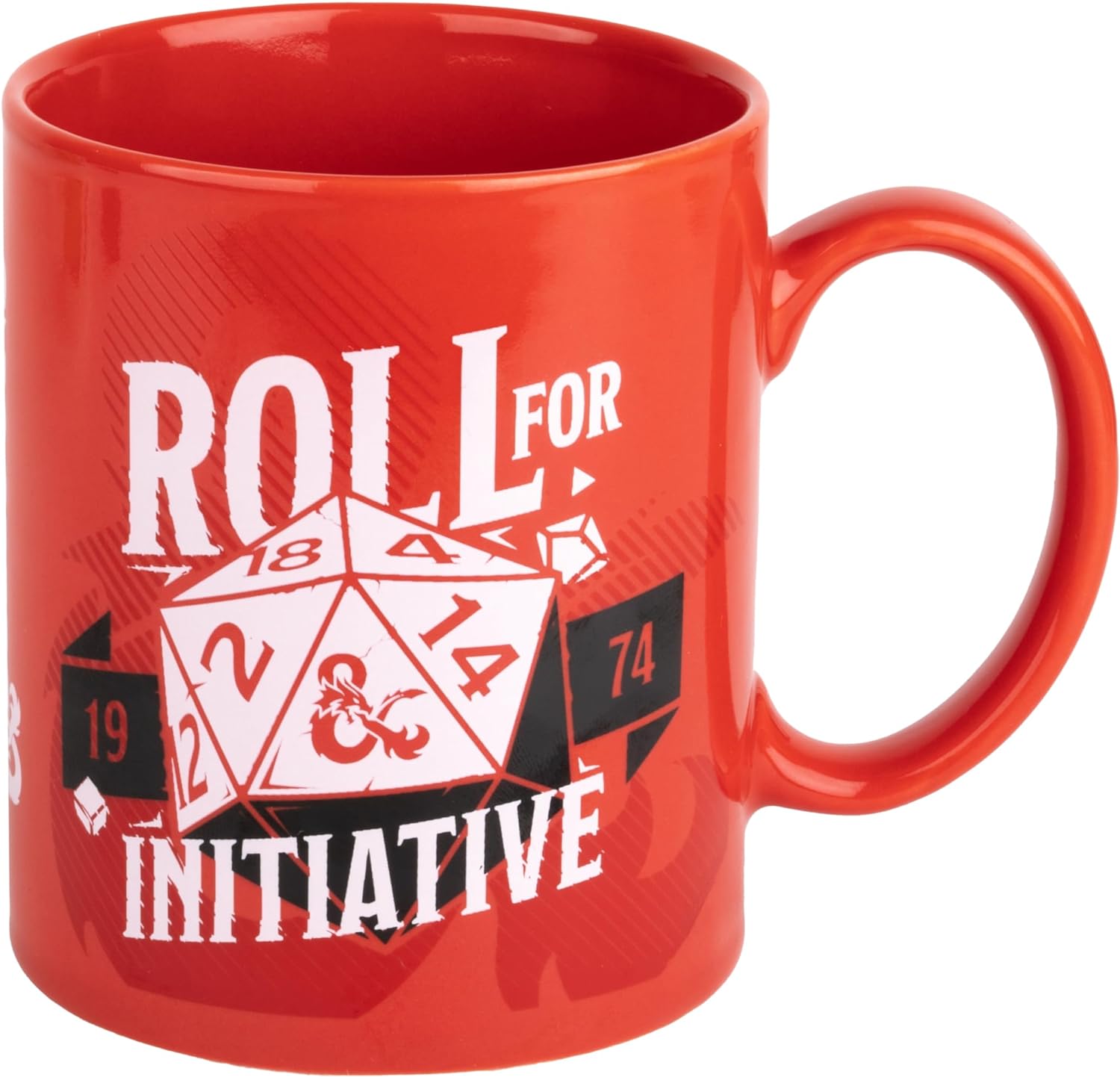 Konix Dungeons & Dragons Tasse - Keramiktasse - 320 ml - Roll for Initiative Motiv - Rot