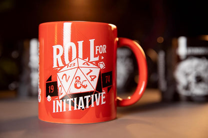 Konix Dungeons & Dragons Tasse - Keramiktasse - 320 ml - Roll for Initiative Motiv - Rot