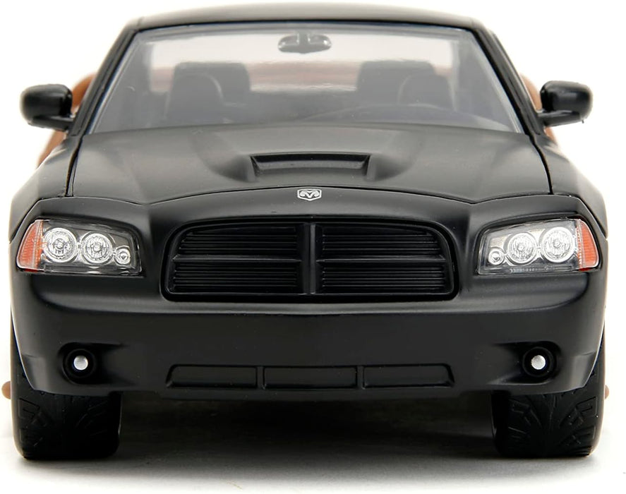 Jada Toys F&F Dodge Charger Heist Car, Fast and Furios, 1:24, Muscle Car, Conocido en la Serie de películas, Color Negro