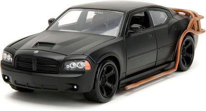 Jada Toys F&F Dodge Charger Heist Car, Fast and Furios, 1:24, Muscle Car, Conocido en la Serie de películas, Color Negro