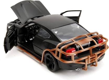 Jada Toys F&F Dodge Charger Heist Car, Fast and Furios, 1:24, Muscle Car, Conocido en la Serie de películas, Color Negro