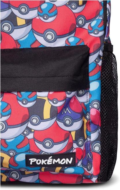 Pokemon Catch 'Em All Sublimation All-Over Print Backpack, Black (Bp108511pok