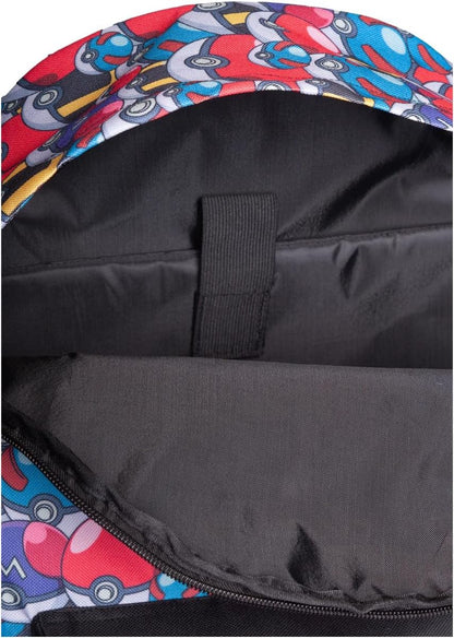 Pokemon Catch 'Em All Sublimation All-Over Print Backpack, Black (Bp108511pok