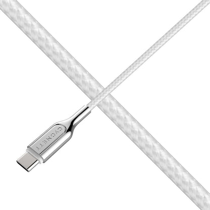 Cygnett Armoured 2.0 USB-C to USB-C (5A/100W) Cable 1M - White - Connector, Fast Charging, Data Transfer