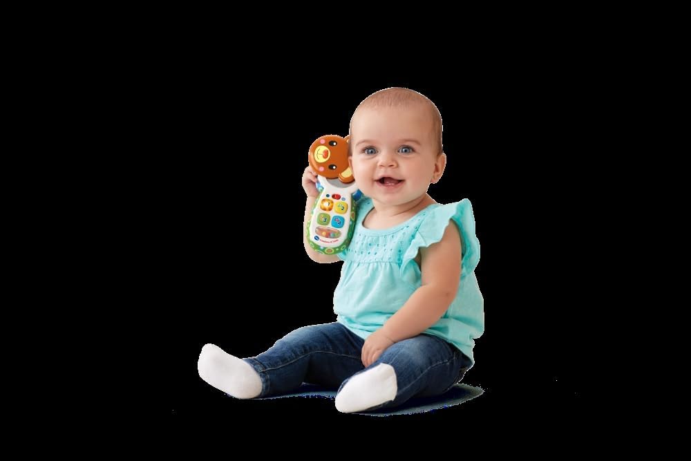 VTech Il Telefono di Teddy, Telefono per Bambini Interattivo, Impara i Colori e i Numeri, Cellulare con Clip, Gioco Neonato con 4 Canzoni e 15 Melodie, Lingua Italiana, Batterie Incluse, 6-36 Mesi