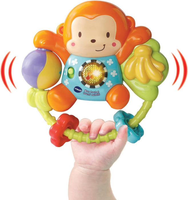 VTech Zoe Sonaglino Interattivo, Sonaglio Neonato con Attivazione a Pulsante Luminoso, Gioco Neonato con 15 Melodie e 35 Frasi, Spegnimento Automatico, Lingua Italiana, Batterie Incluse, 3-36 Mesi