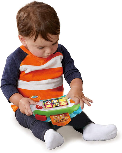 VTech Baby Console delle Scoperte, Joystick Interattivo per Neonati, Impara gli Animali e l'Alfabeto in Italiano e Inglese, Gioco Neonato con Pulsanti Realistici, Batterie Incluse, 9-36 Mesi