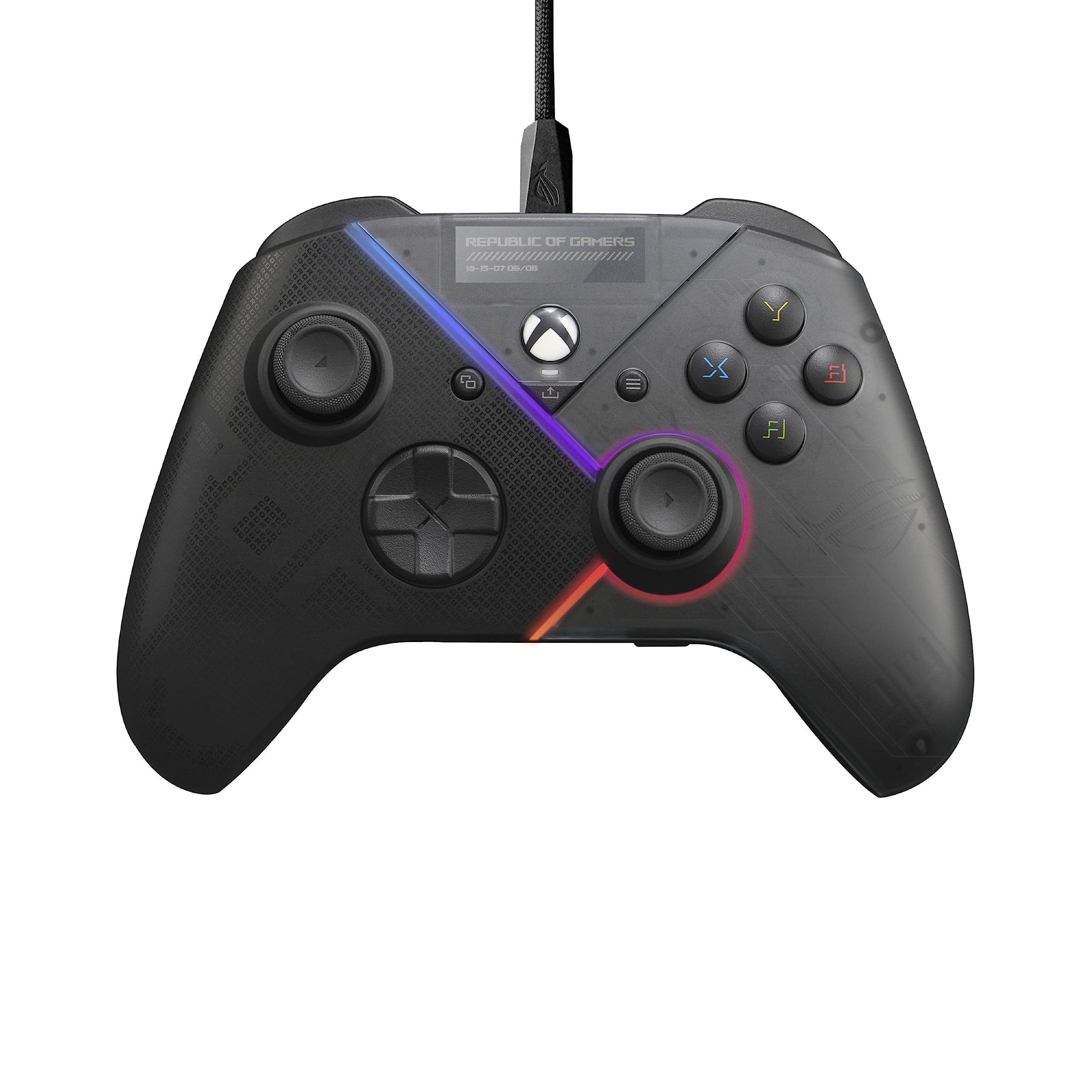 ASUS ROG Raikiri officially licensed Xbox controller, remappable buttons & triggers, 2 rear buttons, step & linear triggers, adjustable joystick sensitivity, 3.5mm jack with ESS DAC, for PC and Xbox