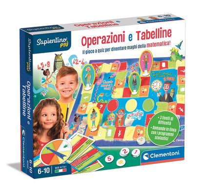Clementoni - 16596 - Sapientino più - Aritmetica Divertente - Gioco Educativo per Bambini dai 6 Anni per Imparare I Numeri, Gioco da Tavolo sulle Operazioni E Tabelline, Made in Italy