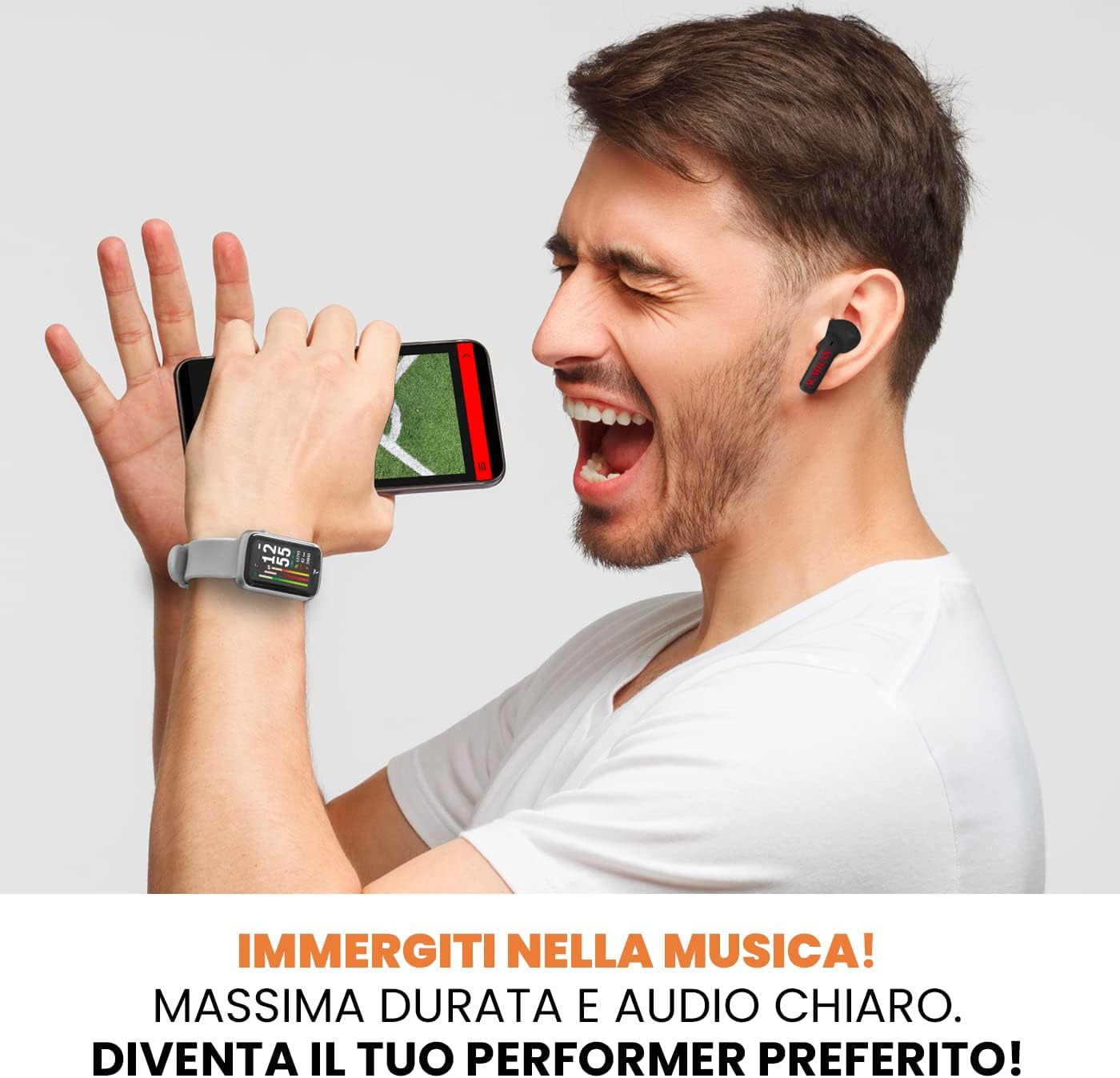 Techmade TM-K201E-MIL Earbuds Auricolari Bluetooth AC Milan Marca