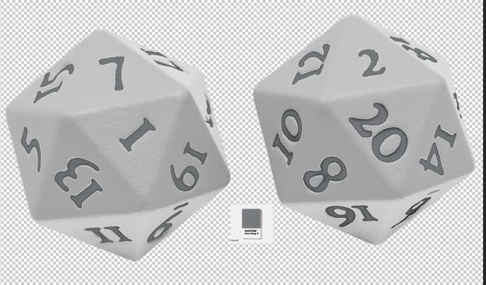 Vivid Heavy Metal D20 Dice White (2