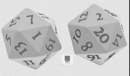 Vivid Heavy Metal D20 Dice White (2