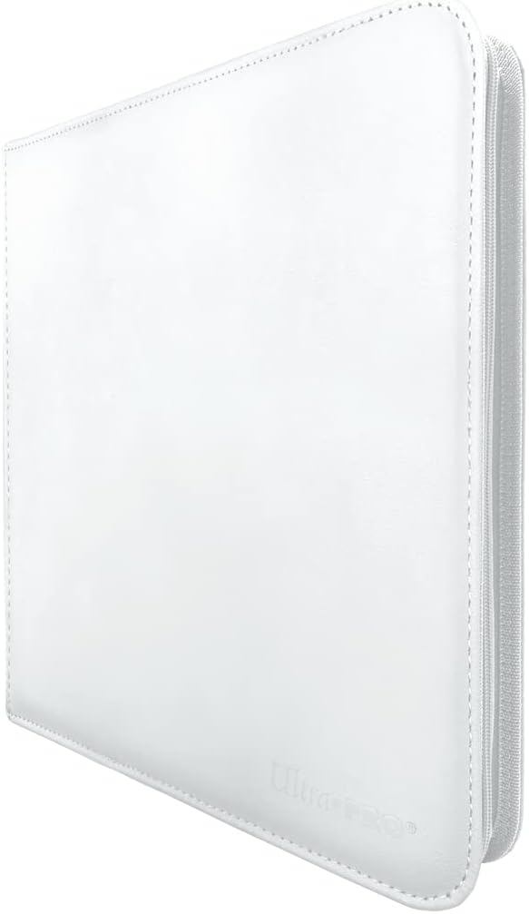 Ultra PRO - Vivid 12-Pocket Zippered PRO-Binder: White - Protect 480 Standard Size Cards In Side Loading Pockets, Protect Valuable Sports Cards & Collectible Trading Cards