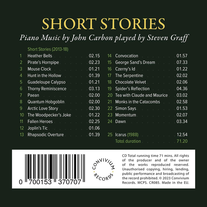 John Carbon: Short Stories for Piano