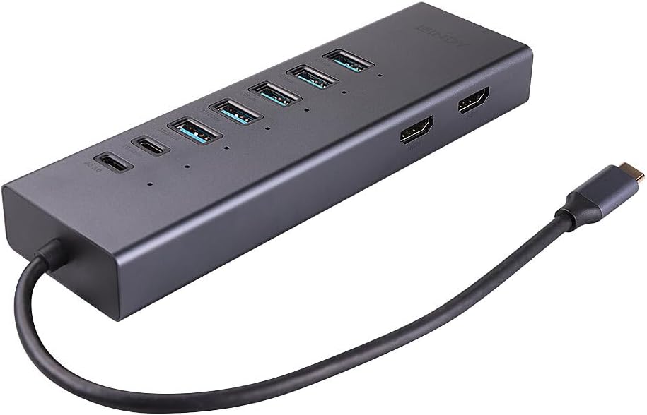 Lindy 43373 DST-Mini Duo, Mini Docking Station for USB-C 2X 4K HDMI Laptops