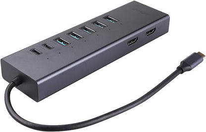 Lindy 43373 DST-Mini Duo, Mini Docking Station for USB-C 2X 4K HDMI Laptops