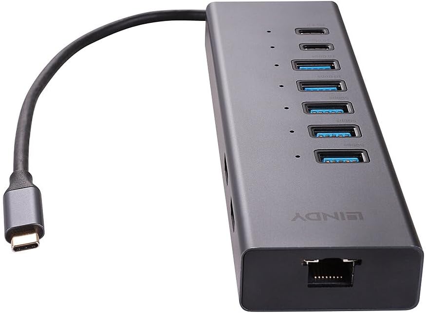 Lindy 43373 DST-Mini Duo, Mini Docking Station for USB-C 2X 4K HDMI Laptops