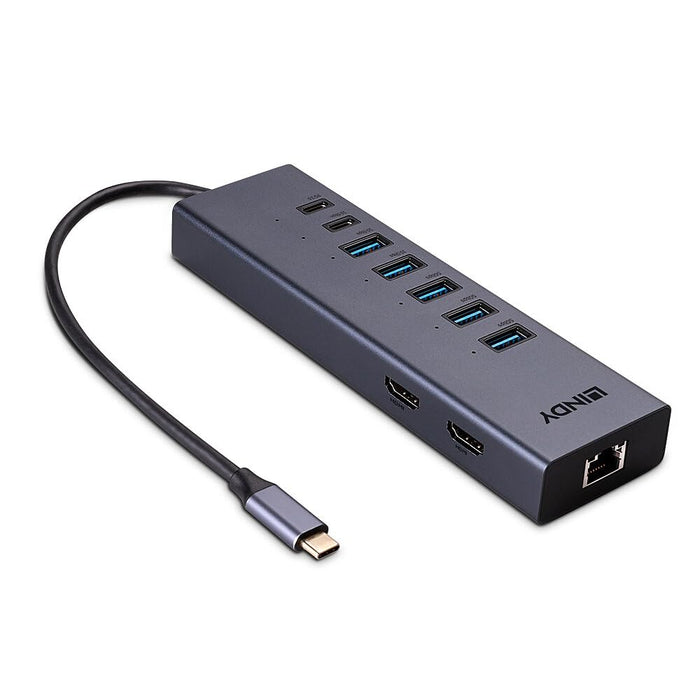 Lindy 43373 DST-Mini Duo, Mini Docking Station for USB-C 2X 4K HDMI Laptops