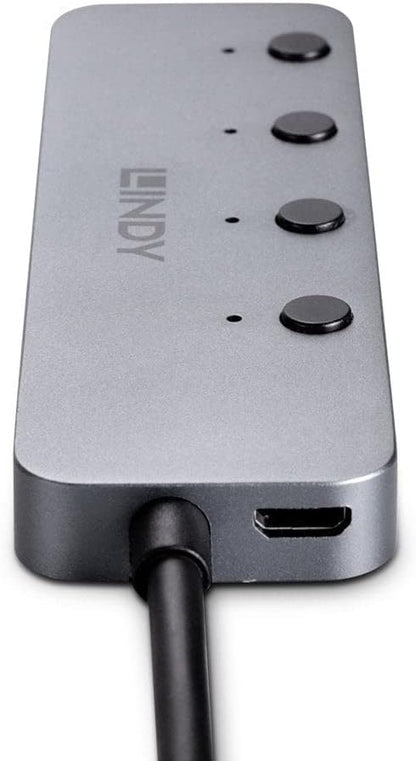 Lindy 4 Port USB 3.2 Type C Hub with On/Off Switches