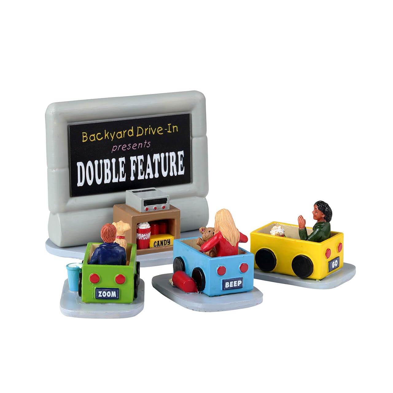 Lemax 33616 Caddington Village Accessory: Backyard Drive-In (set of 4)