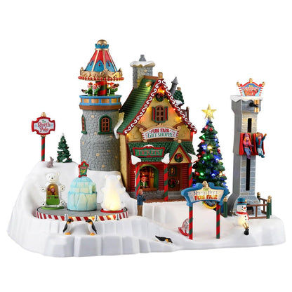 Lemax- Santa's Wonderland Sights & Sounds: North Pole Fun Fair, Multicolor (35020-UK