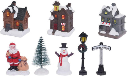 VILLAGE WITH LED | SET OF 10 PCS