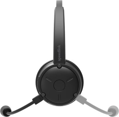 Speedlink SONA Pro Bluetooth Headset – very light mono headset with microphone and noise cancelling, with charging station for office and home office, connection wireless Bluetooth or USB cable, black