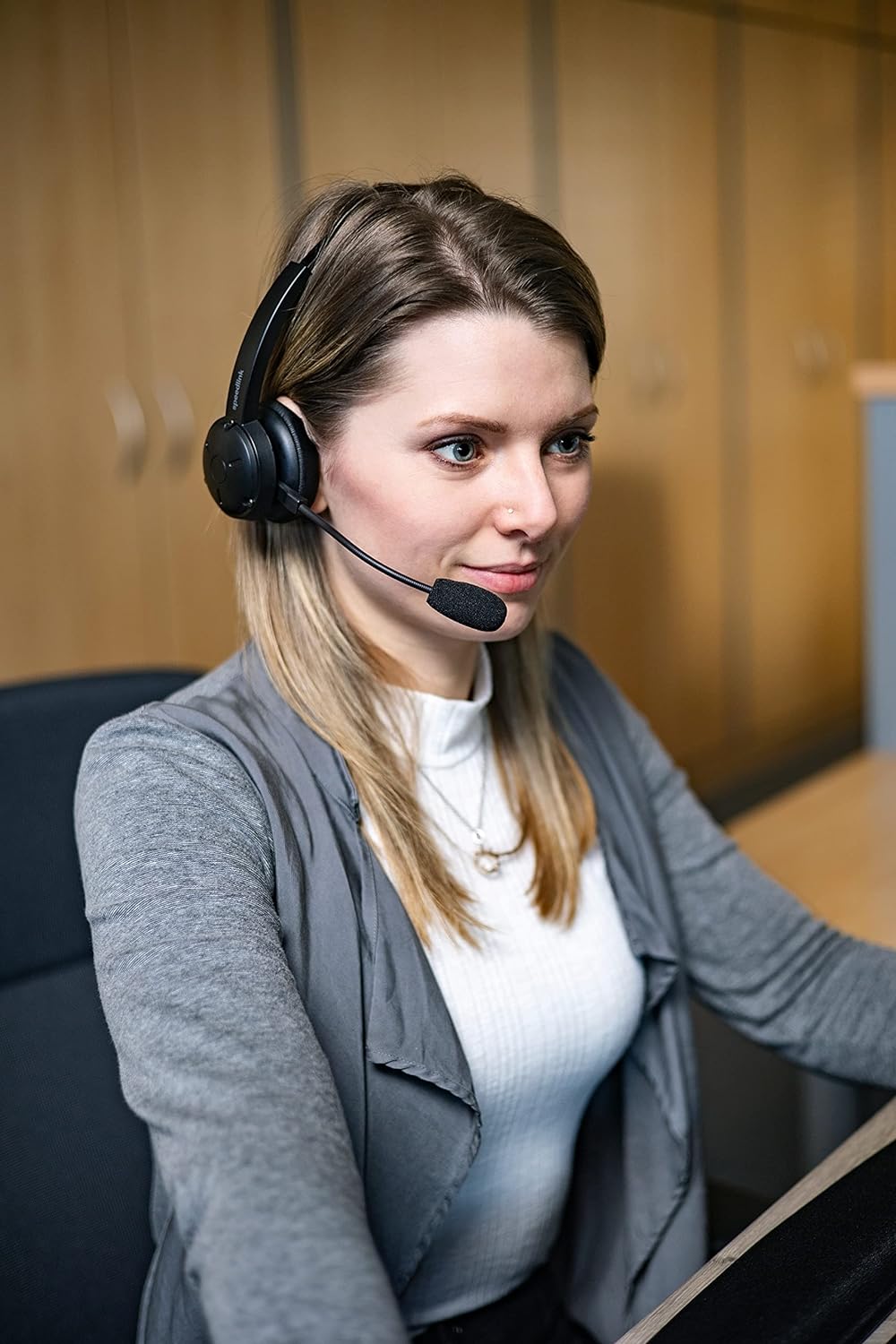 Speedlink SONA Pro Bluetooth Headset – very light mono headset with microphone and noise cancelling, with charging station for office and home office, connection wireless Bluetooth or USB cable, black
