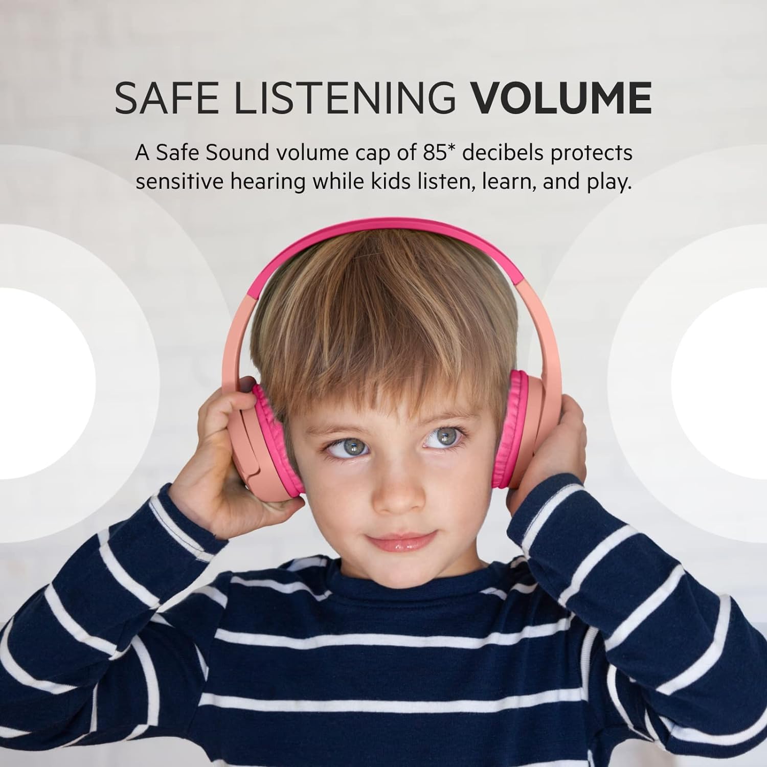 Belkin SoundForm Mini Kids Wireless Headphones with Built in Microphone, On Ear Headsets Girls and Boys For Online Learning, School, Travel Compatible with iPhones, iPads, Galaxy and more