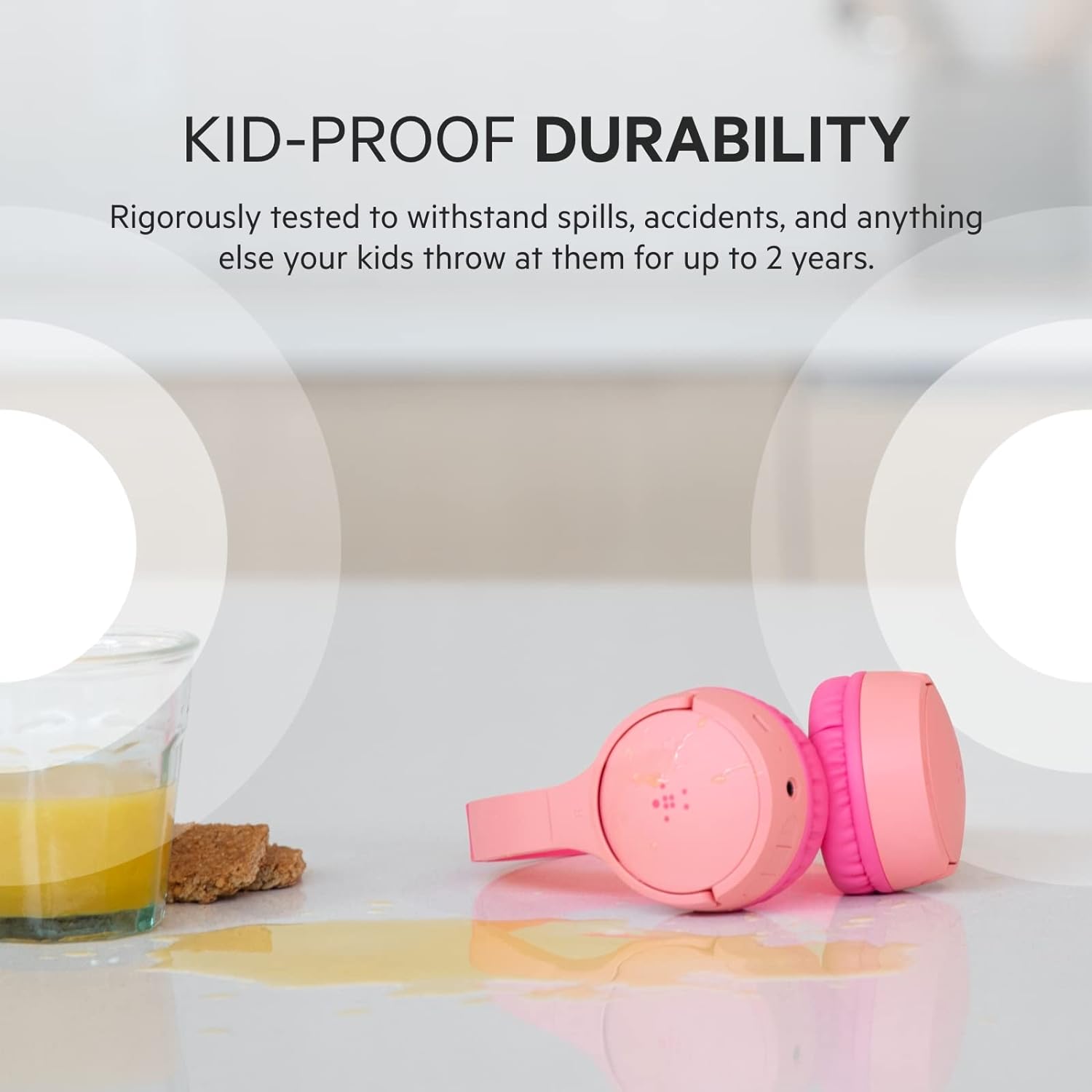 Belkin SoundForm Mini Kids Wireless Headphones with Built in Microphone, On Ear Headsets Girls and Boys For Online Learning, School, Travel Compatible with iPhones, iPads, Galaxy and more
