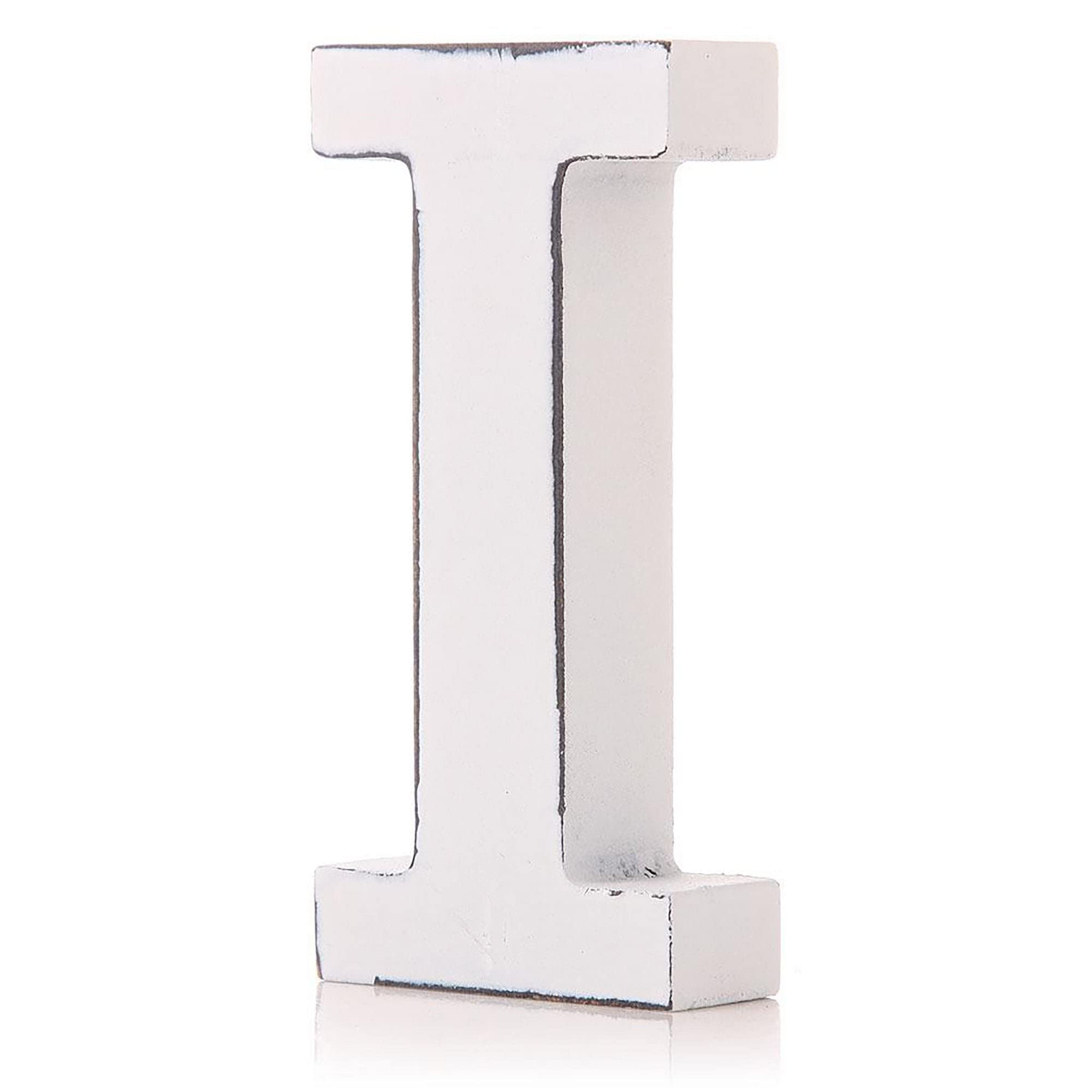 giftwarez Vintage White Wooden I Letter