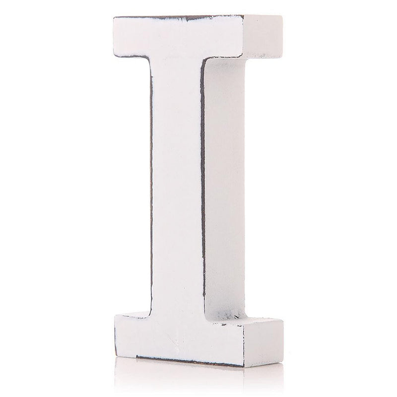 giftwarez Vintage White Wooden I Letter