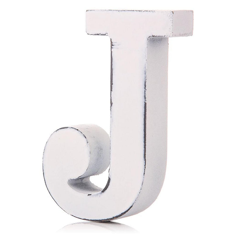 Giftwarez Vintage Wooden Letter J White