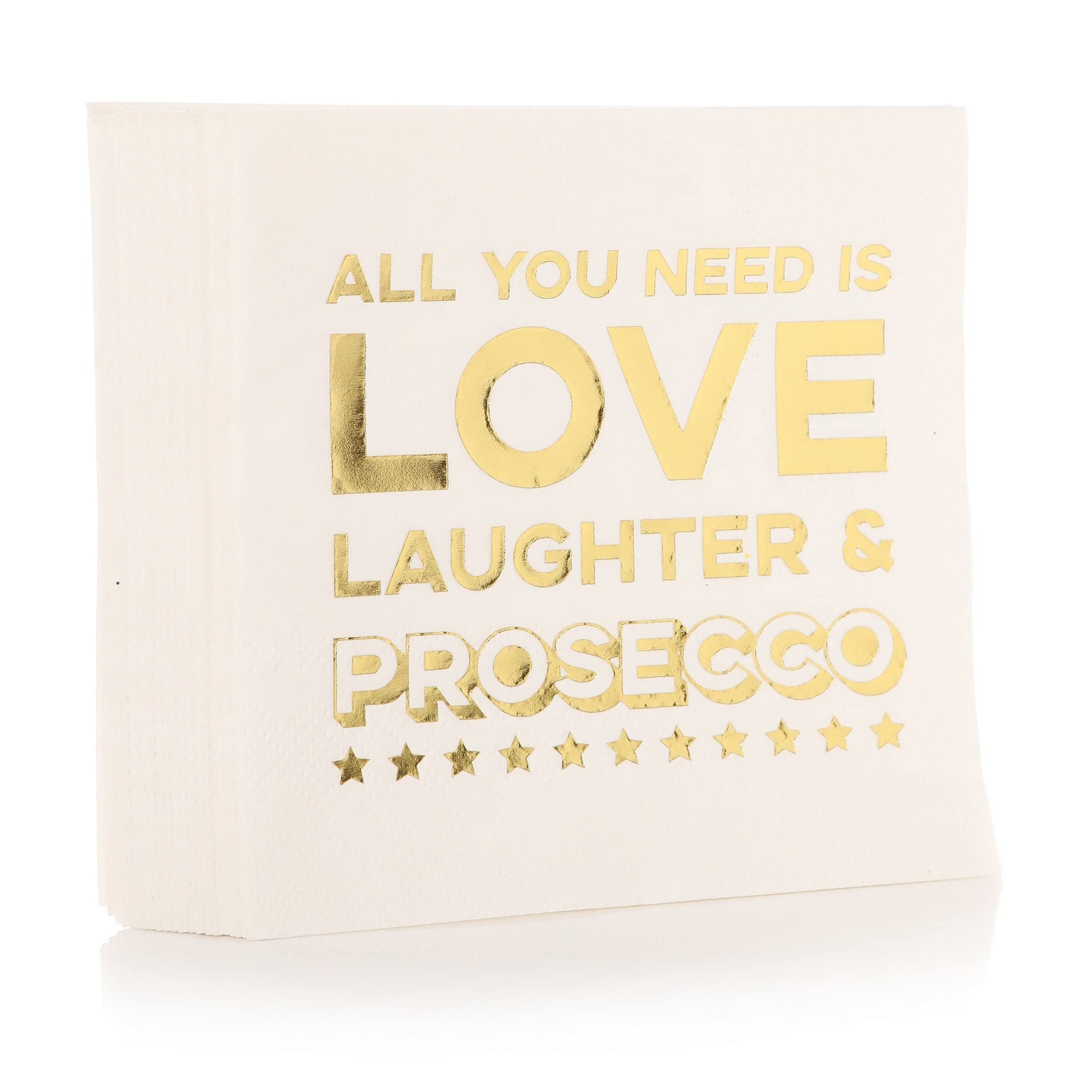 `Shruti: All You Need Is Love, Laughter & Prosecco, Napkins Pk20, 25Cm (Tovaglioli)`