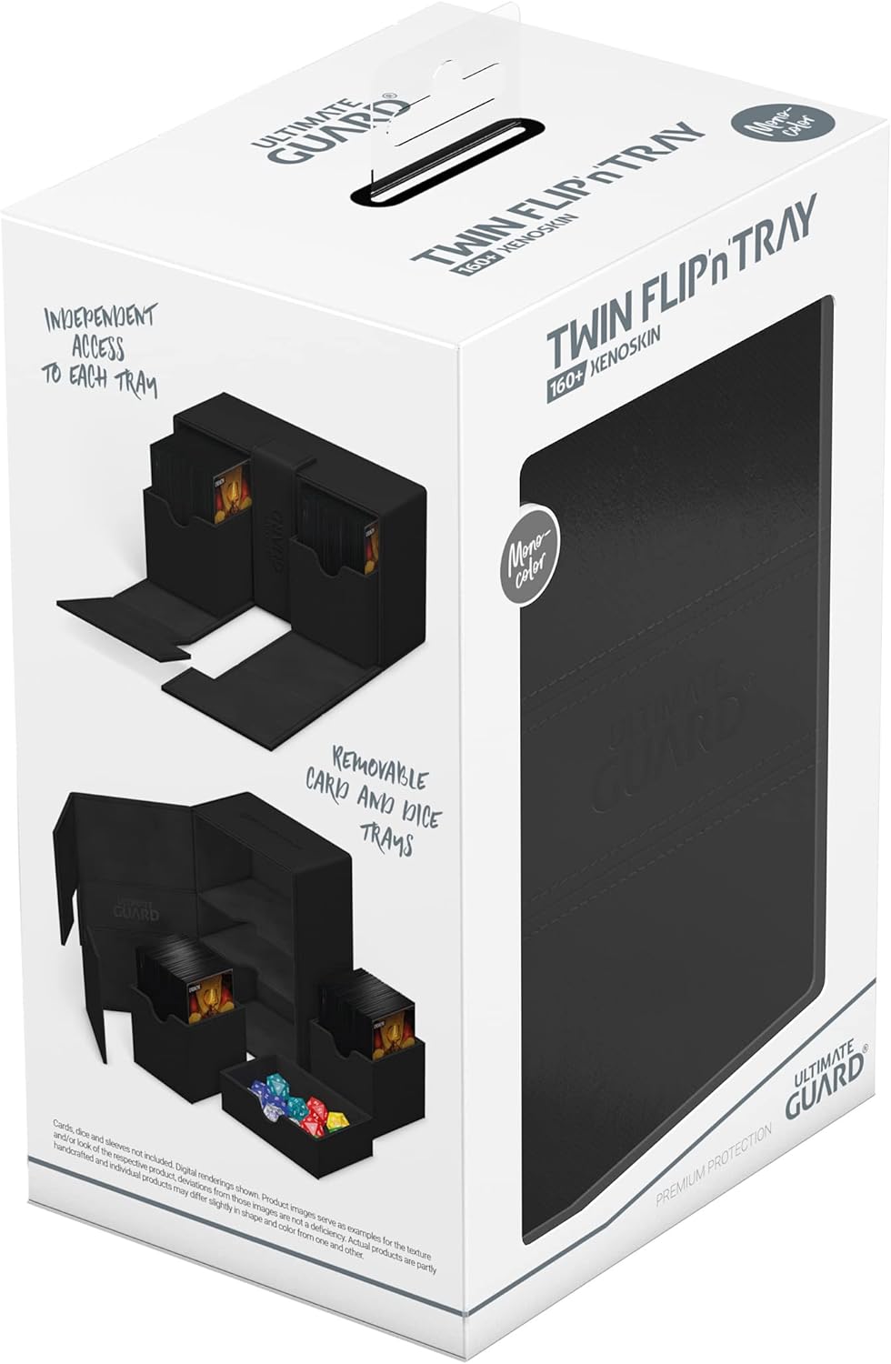 Ultimate Guard UGD011234 Twin Flip`n`Tray 160+ XenoSkin Monocolor Negro caja para tarjetas