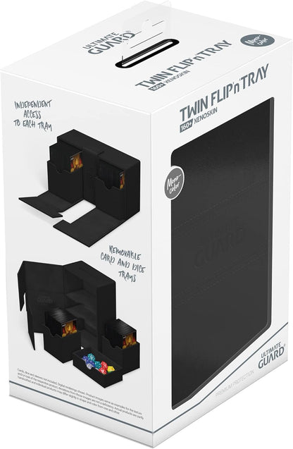 Ultimate Guard UGD011234 Twin Flip`n`Tray 160+ XenoSkin Monocolor Negro caja para tarjetas