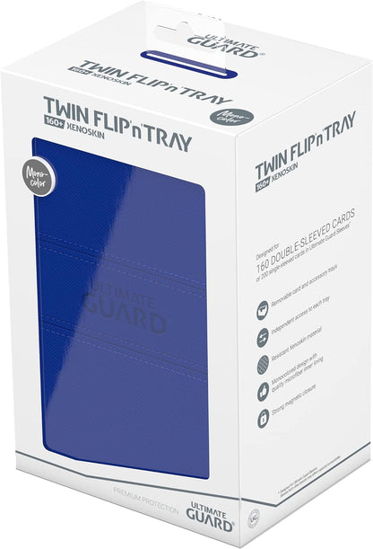 Ultimate Guard UGD011237 Twin Flip'n`Tray 160+ XenoSkin Monocolour Blue Card Box