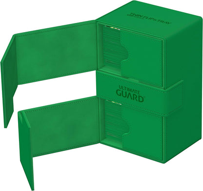 Ultimate Guard UGD011238 Twin Flip'n`Tray 160+ XenoSkin Monocolour Green Card Box