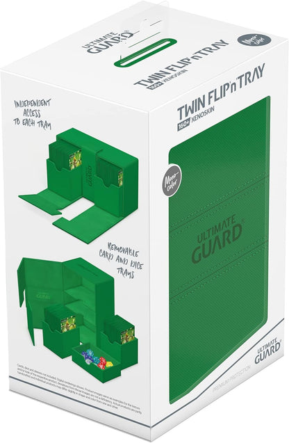 Ultimate Guard UGD011238 Twin Flip'n`Tray 160+ XenoSkin Monocolour Green Card Box