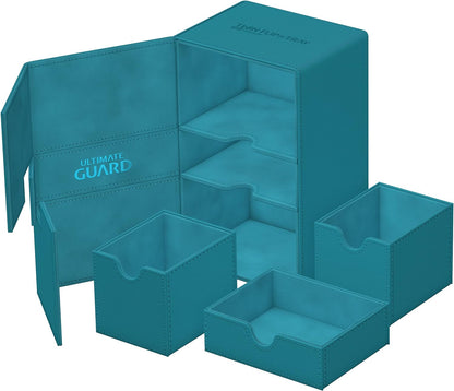 Ultimate Guard UGD011239 Twin Flip'n`Tray 160+ XenoSkin Monocolour Petrol Blue Card Box