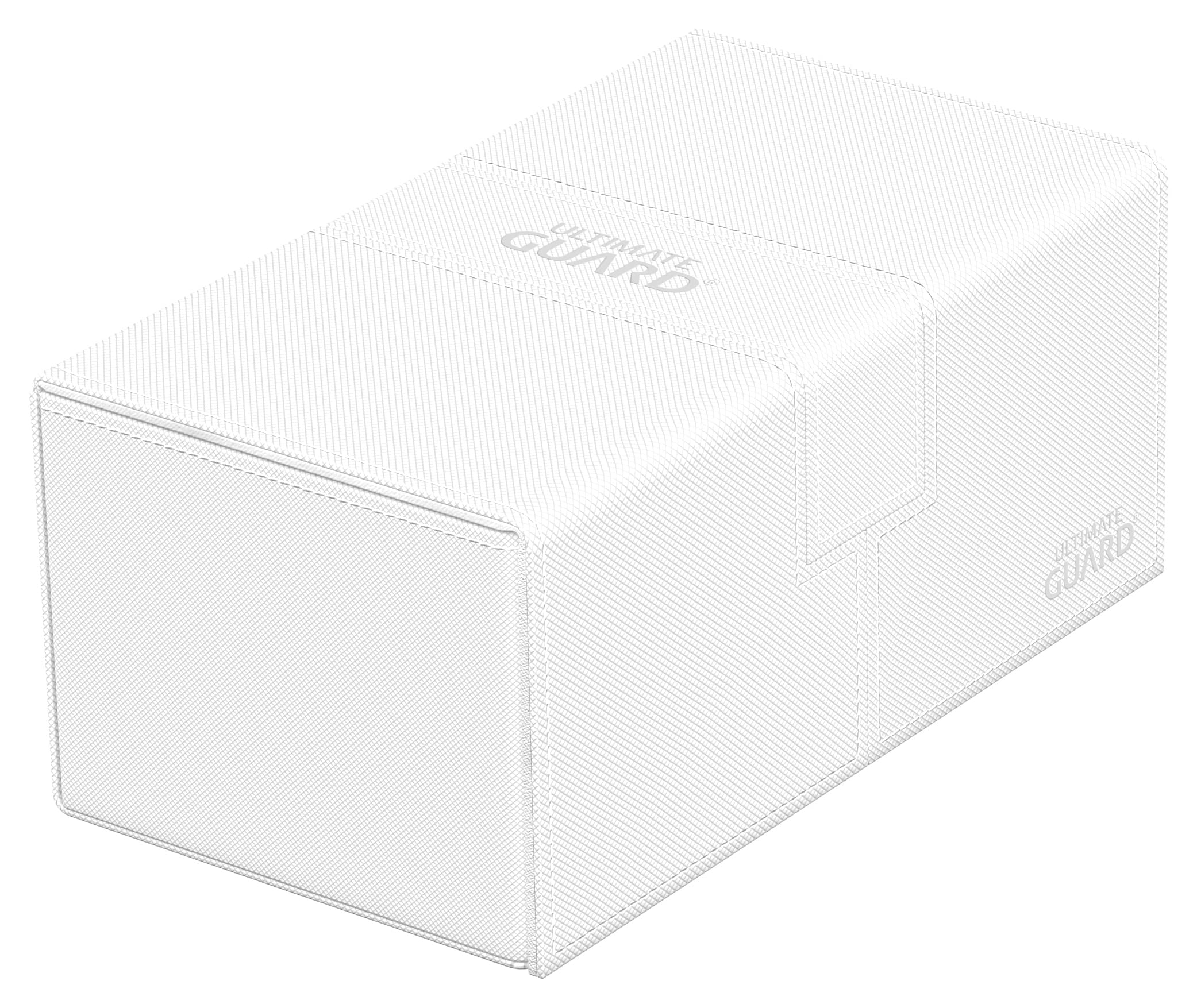 Ultimate Guard Flip 'n' Tray 200+, Deck Case for 200 Double-Sleeved TCG Cards + Dice Tray, White, Independent Magnetic Closure & Microfiber Lining