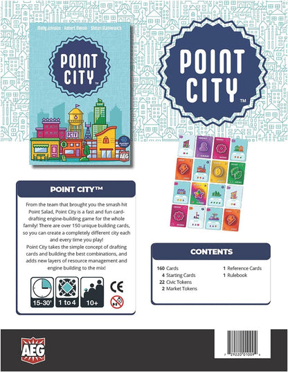 Point City - AEG, Flatout Games, City Building, Drafting Collection Card Game, Family Ages 10+, 15-30 min, 1-4 Players