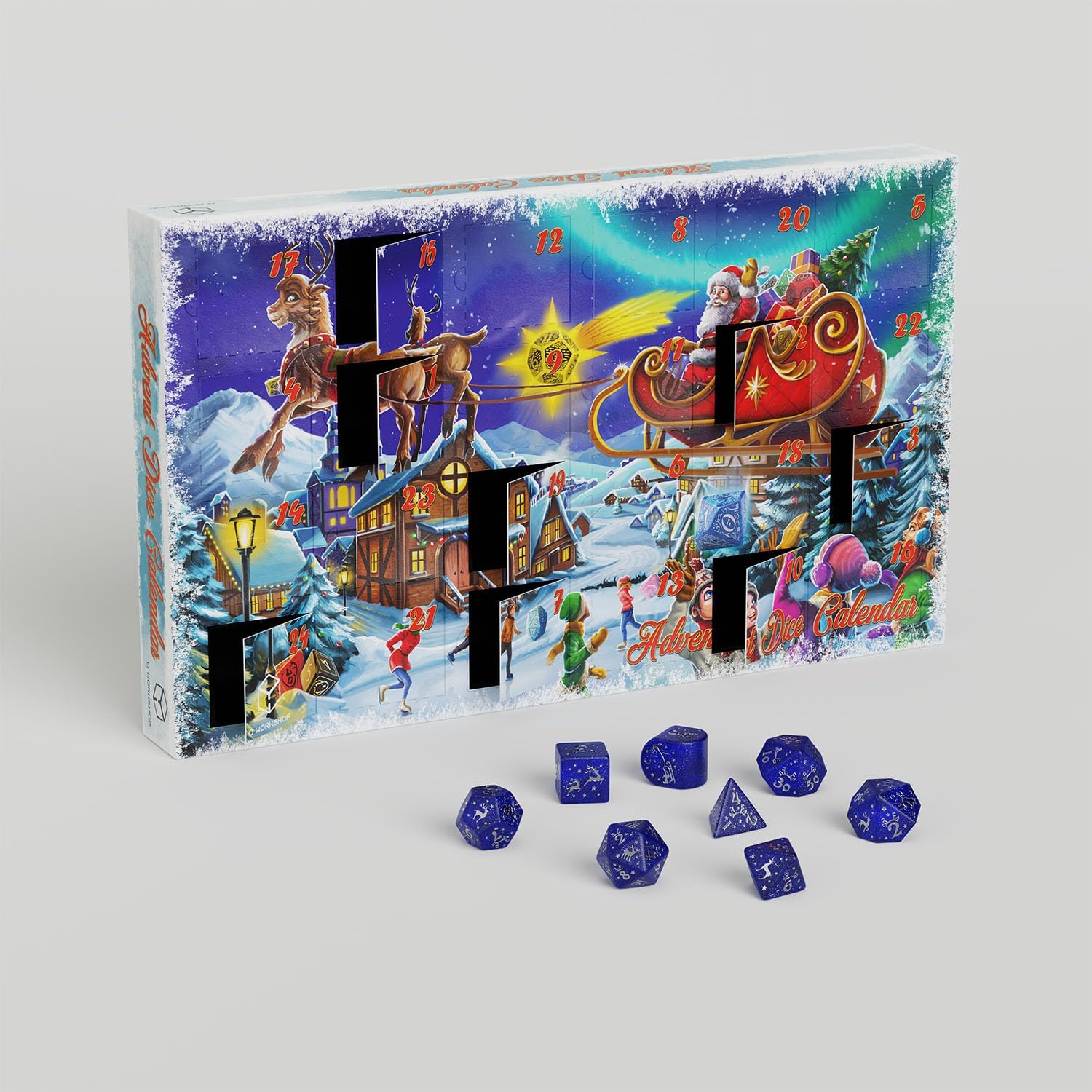 Elvish Cobalt & Silver Dice Set
