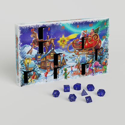 Elvish Cobalt & Silver Dice Set