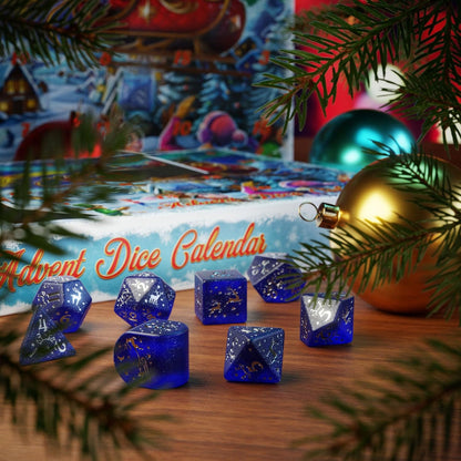 Elvish Cobalt & Silver Dice Set
