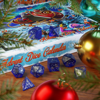 Elvish Cobalt & Silver Dice Set