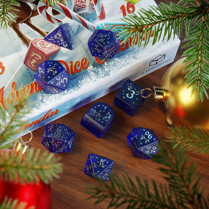Elvish Cobalt & Silver Dice Set